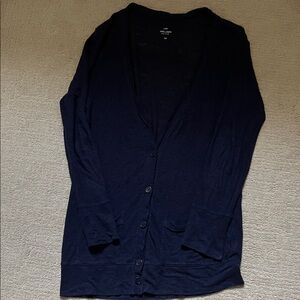 J. Crew Linen Blue Cardigan
